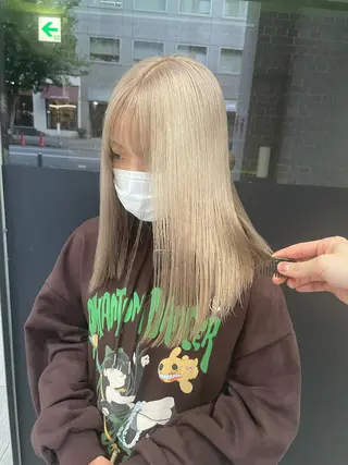 ロング カラー 名古屋ハイトーン/ 🐶ブリーチ専門店のヘアスタイル