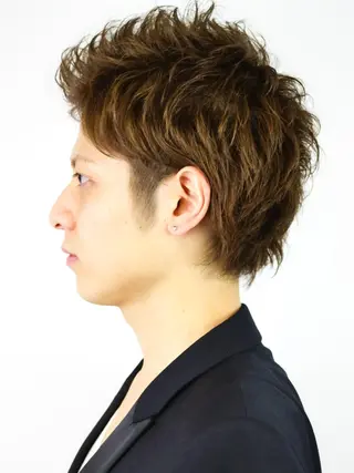 ショート カラー パーマ メンズ Livingu youのヘアスタイル