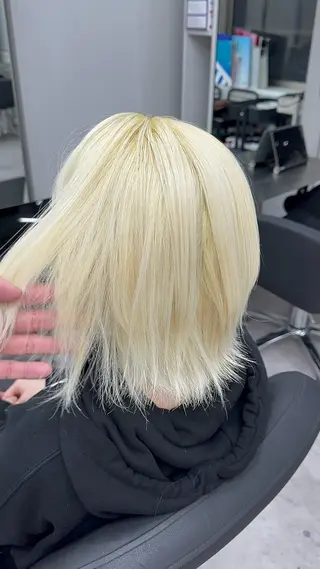 ショート カラー ヘアアレンジ ✨錦糸町ブリーチ/ ホワイトカラー皇気✨のヘアスタイル