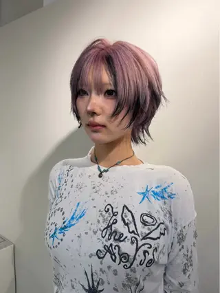 ショート カラー ブリーチ/エクステ/ 新宿/アリルのヘアスタイル