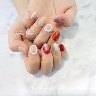 ネイル モチの良さ◉ フィルインネイル♡のネイルデザイン