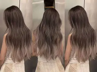 セミロング カラー 【体験】韓国 メイク&ヘア天神のヘアスタイル