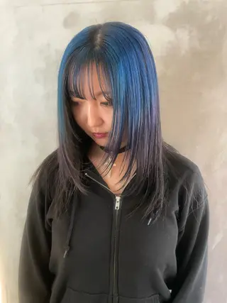 セミロング カラー ブリーチ✧︎デザイン ゆうのヘアスタイル