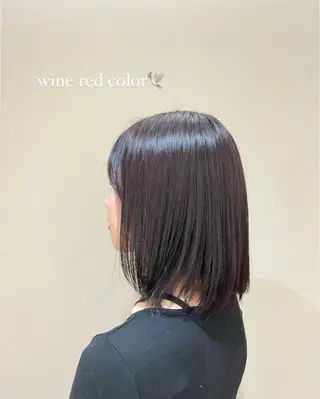 ミディアム 🍈暗髪艶カラー /🥣韓国風カラーのヘアスタイル