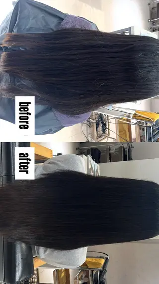 ミディアム カラー パーマ 縮毛矯正 / 透明感カラー首藤大翔のヘアスタイル