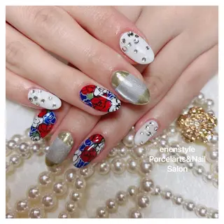 ミディアム ネイル 🐾enen style 🐾のネイルデザイン