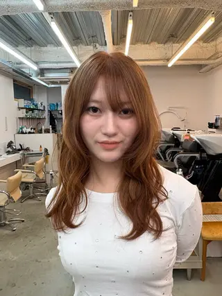 セミロング カラー パーマ yelm府中 ユリのヘアスタイル