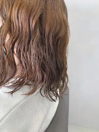 セミロング カラー ボブパーマコテ巻き風 パーマNo1深江秀平のヘアスタイル