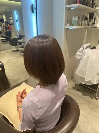 ミディアム カラー 髪質改善ストレート 中林優太のヘアスタイル