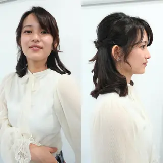 セミロング ヘアアレンジ Endearing 銀座/レイヤーカットのヘアスタイル