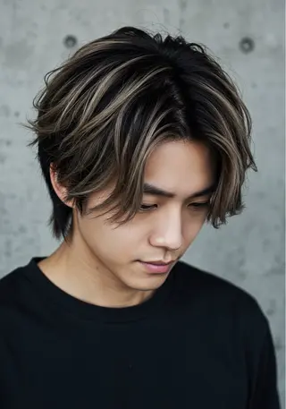 ミディアム カラー メンズ あくつ べんのヘアスタイル