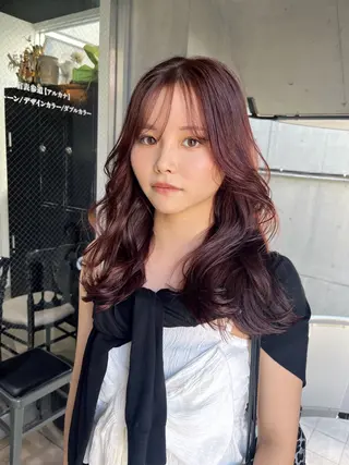 ロング カラー ミルクティーベージュ ブリーチ 店長 清水のヘアスタイル
