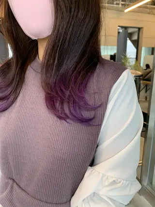 ミディアム カラー 透明感カラー✂︎ /縮毛矯正/YUKAのヘアスタイル