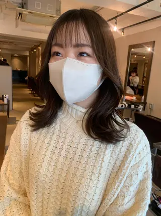 ミディアム カラー 透明感カラー✂︎ /縮毛矯正/YUKAのヘアスタイル