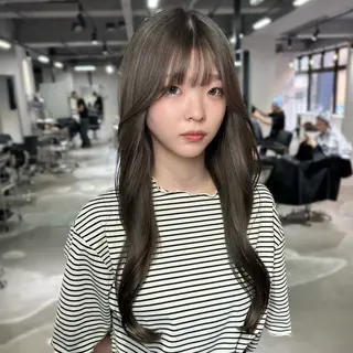 ロング 心斎橋 韓国レイヤ ー‪×艶髪renのヘアスタイル