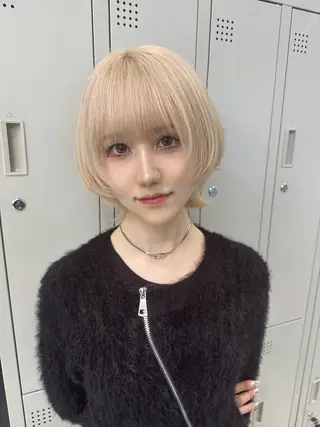 ショート カラー ヘアアレンジ 韓国ヘア🖤/透明感 shihoのヘアスタイル