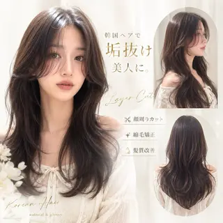 ロング 仙台Ｉ韓国レイヤー Ｉ髪質改善Ｉ伊藤拓海のヘアスタイル