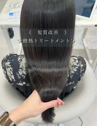 セミロング 🤍髪質改善/酸熱× 艶カラー🤍🫧リサのヘアスタイル