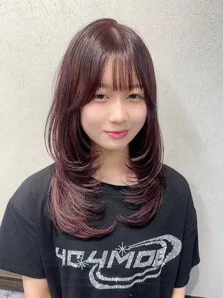 セミロング urara♡/ Bob.透明感カラーのヘアスタイル