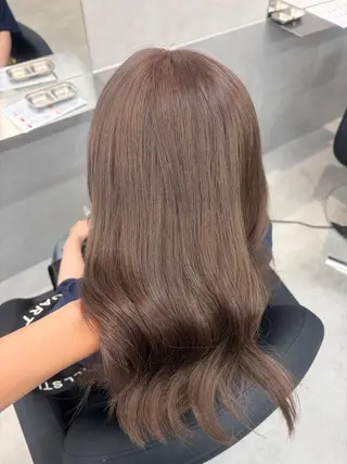 セミロング カラー りおん レイヤー/ベージュのヘアスタイル