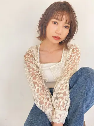 ミディアム カラー ヘアアレンジ 夜23時まで予約🉑 reverieあきらのヘアスタイル