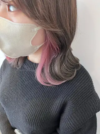 ミディアム カラー ヘアアレンジ 韓国×髪質改善特化 💍maki💍のヘアスタイル