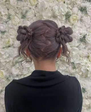 セミロング ヘアアレンジ ベルグロー 原宿👸のヘアスタイル