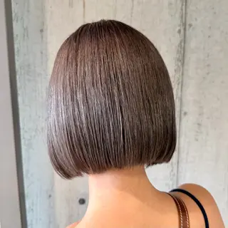 ミディアム カラー ヘアアレンジ 垢抜けボブ×透明 感カラーリクト💥のヘアスタイル