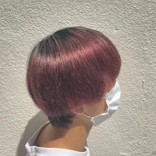 ショート カラー メンズ 🧸赤み消し🐾 ラベンダ/ミルクティのヘアスタイル