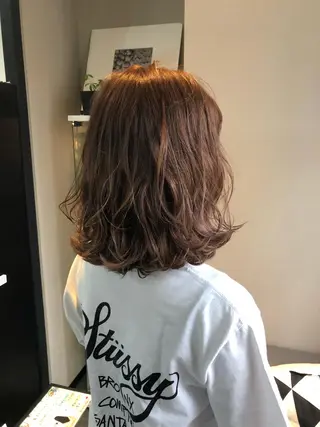 ミディアム カラー パーマ ハイライト/髪質改善 ans/黒木 和大のヘアスタイル