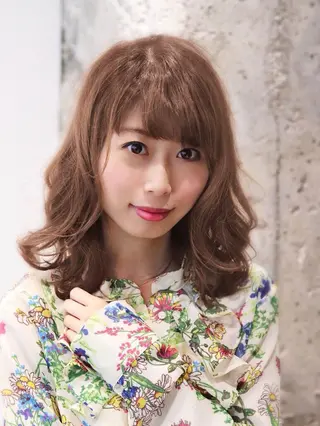 セミロング カラー 髪質改善🌈縮毛矯正 荻原 達矢のヘアスタイル