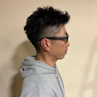 ショート パーマ メンズ 浅岡 昭汰のヘアスタイル