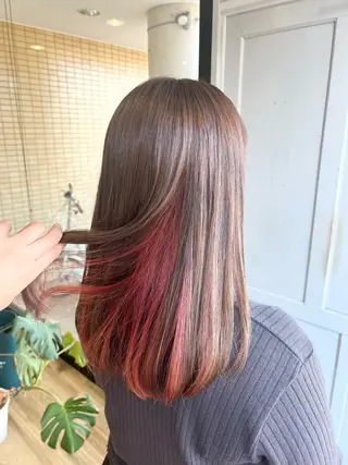セミロング カラー 堀 望美のヘアスタイル