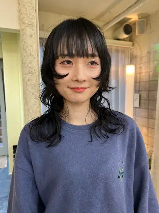 セミロング カラー パーマ 圧倒的デザイン力 店長🎨RENAのヘアスタイル
