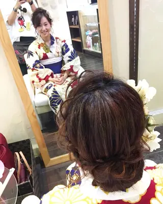 セミロング カラー パーマ ヘアアレンジ メンズ キッズ ネイル マツエク・マツパ brille ~eyelash~のヘアスタイル