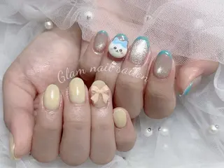 ネイル エツメ💅 長さ出し🎀デザインのネイルデザイン