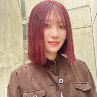 ミディアム カラー Acchon/心斎橋 💚ダブルカラーのヘアスタイル