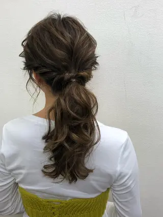 ロング カラー ヘアアレンジ Agu hair 清尾 浩昭のヘアスタイル