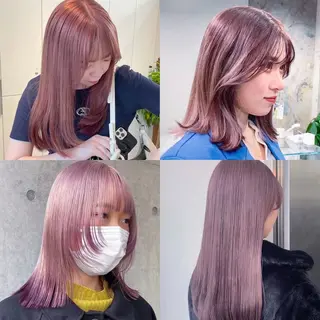 セミロング カラー レイヤーカット/ ブリーチ💫チャンのヘアスタイル