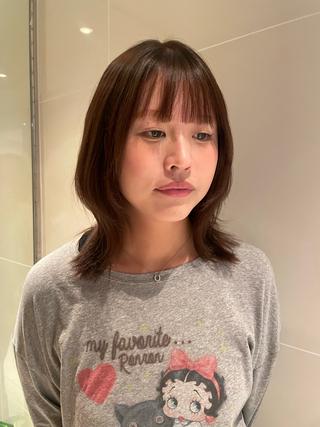 ミディアム カラー パーマ レイヤー/縮毛矯正 🪄chihiroのヘアスタイル