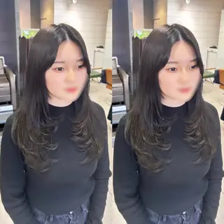 ロング レイヤー/艶髪カラー 森本くるみのヘアスタイル