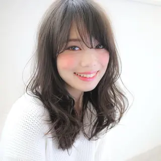 セミロング カラー レイヤー/縮毛矯正/ 透明感カラー/マサキのヘアスタイル