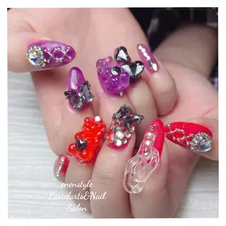 ミディアム ネイル 🐾enen style 🐾のネイルデザイン