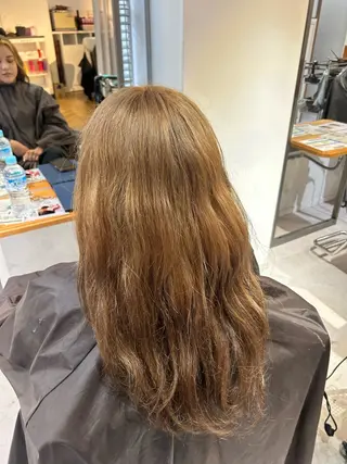 ロング カラー 栄/海外風カラー/ ナチュラル縮毛のヘアスタイル