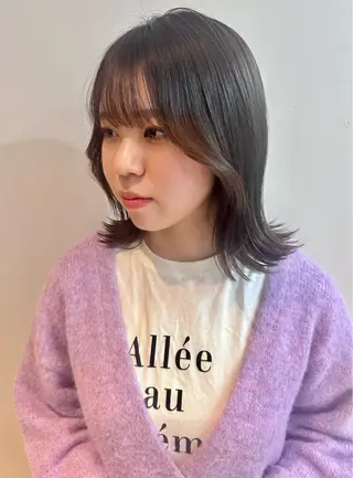 ミディアム カラー 髪質改善 中川 翔のヘアスタイル