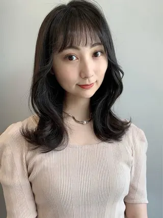 ミディアム カラー 透明感カラー✂︎ /縮毛矯正/YUKAのヘアスタイル