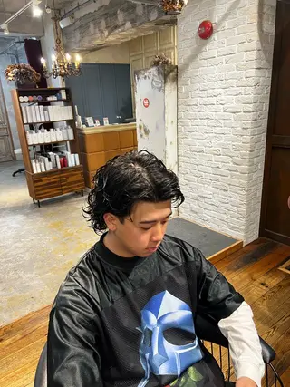 セミロング パーマ trace こはくのヘアスタイル