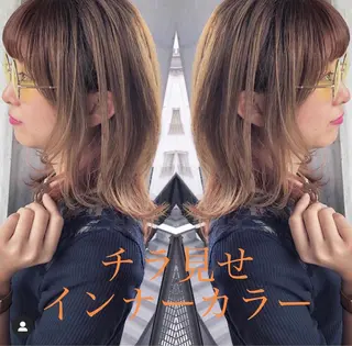 ミディアム カラー テトネ タカシのヘアスタイル