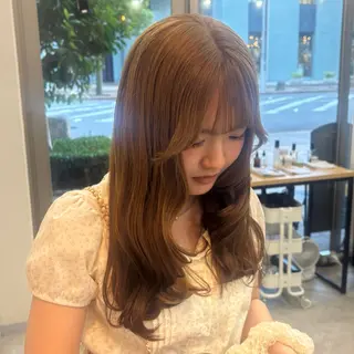 ロング MIDORI🎀 透明感/ベージュのヘアスタイル