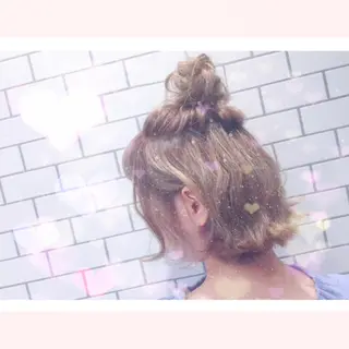 ミディアム カラー ヘアアレンジ YUI𓍯エクステ /ニュアンスカラーのヘアスタイル